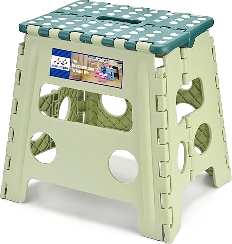 Miniatura 20 de ACKO Taburete de Escalón Plegable de 9 Pulgadas 300 lb de Capacidad, Taburetes de Escalón Plegables de Plástico para Niños y Adultos, Taburetes