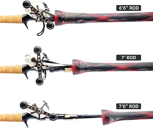 Miniatura 87 de SF Funda para caña de pescar, funda de caña de pescar, cubierta de caña de pescar, protector de caña de malla trenzada, guantes de caña de pescar