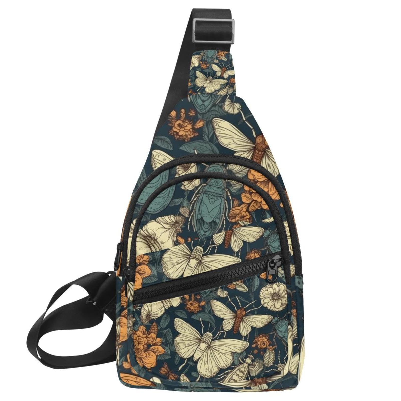 Mochila cruzada de mariposa con diseño multicolor y tamaño compacto 7