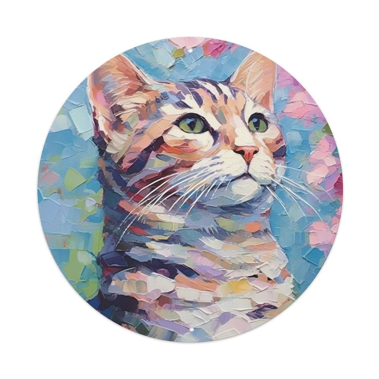 Animal Arts American Shorthair Vintage Metal Tin Sign Plaque Wall Decor for Cafe, Club, Garden Round Metal Poster 8x8Inch