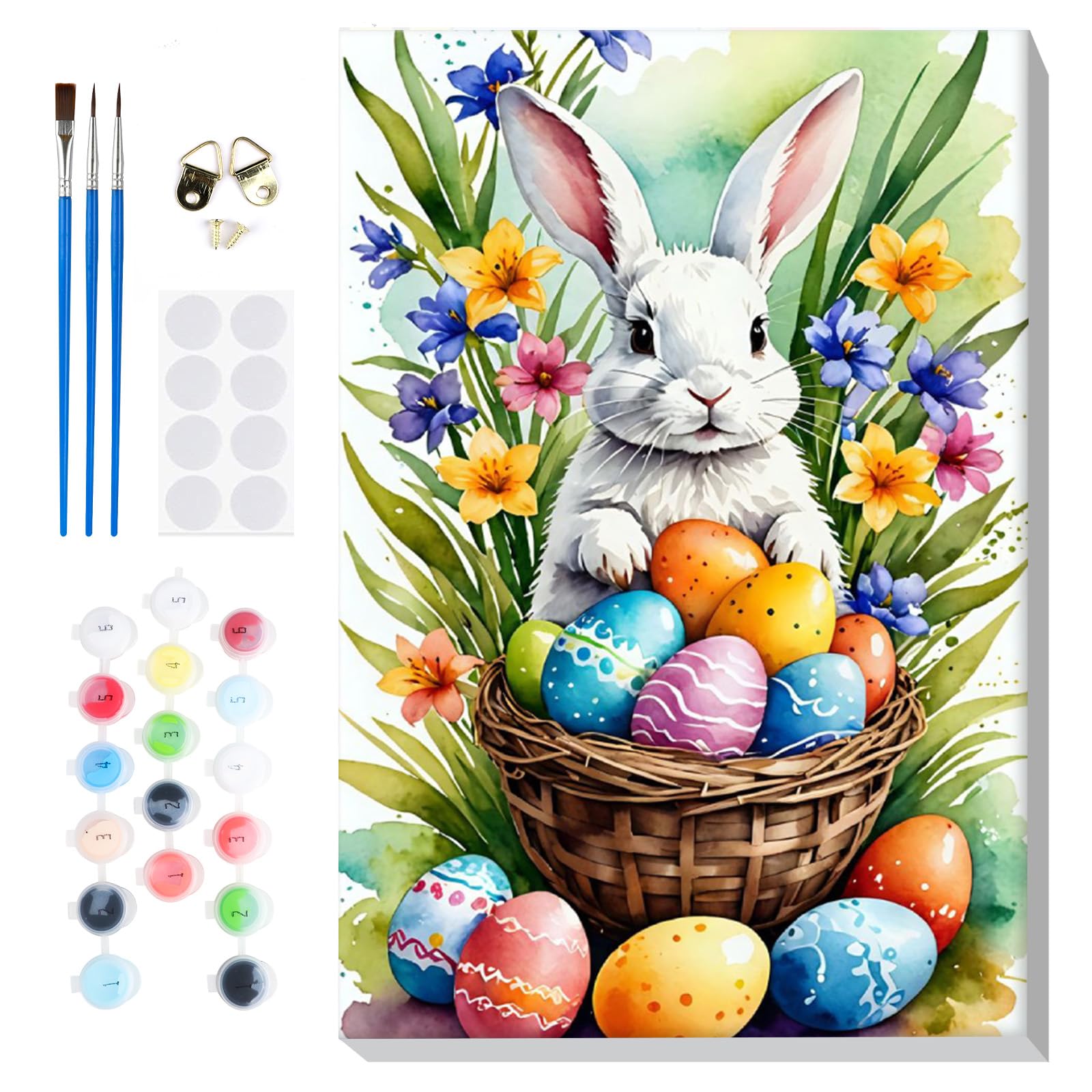Lxmsja Pintar por Numeros Pato Adultos con Marco, DIY Cuadros para Pintar Pascua Colorear por Números Lienzos, Pintura Acrilica Manualidades Adulto Decoracion Hogar Pared 20x30cm — view 14