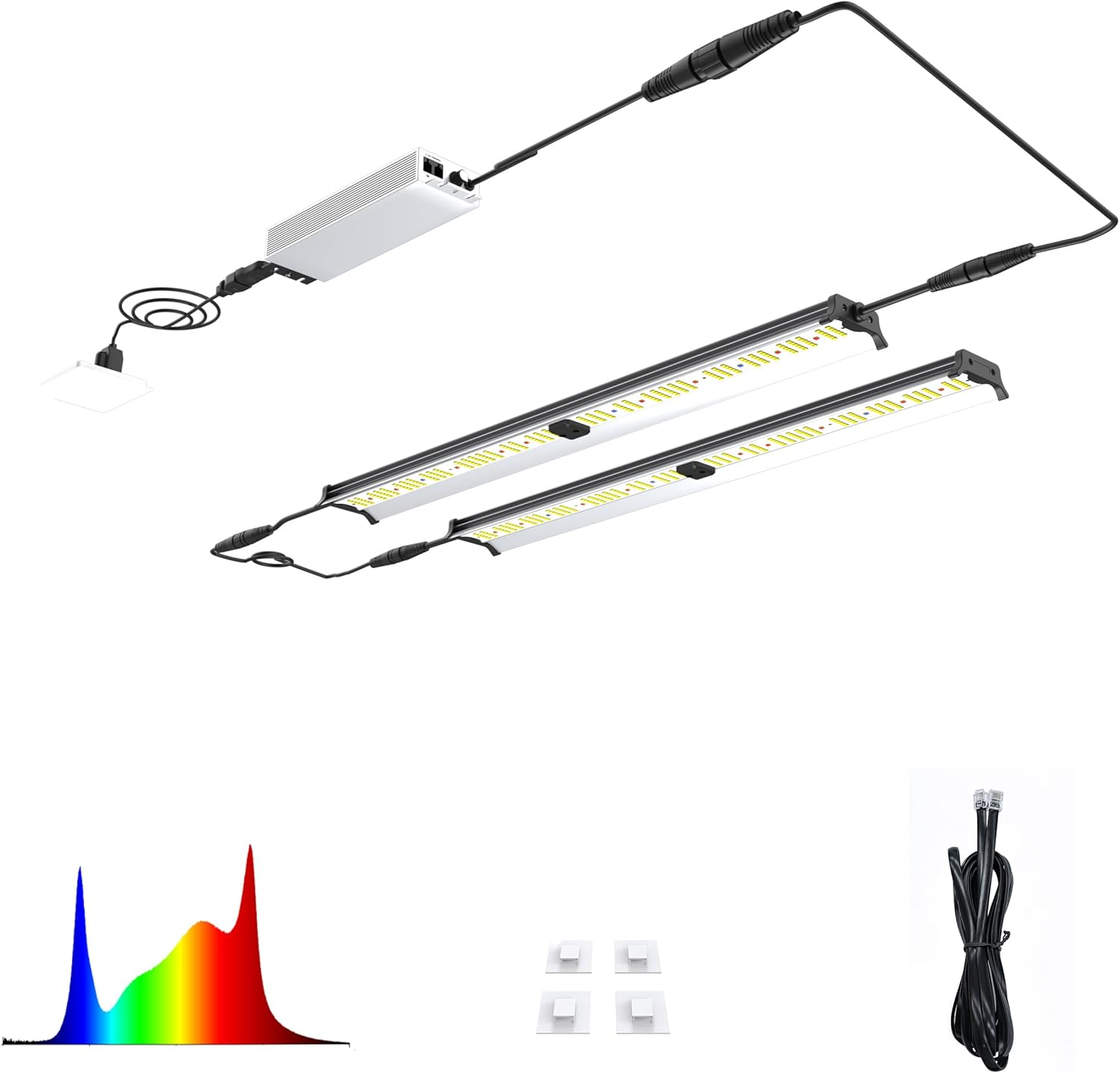 FARMLITE Grow Light Bars Full Spectrum Led Grow Lamps Grow Lights for Indoor Plants Dimmable Daisy Chain for Grow Lights Supplemental Lighting for Grow Tent (120watts)