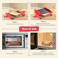 Vista 6 de Sandwichera para microondas, tostadora para microondas, máquina de aperitivos y prensa panini, metal para microondas, placas antiadherentes