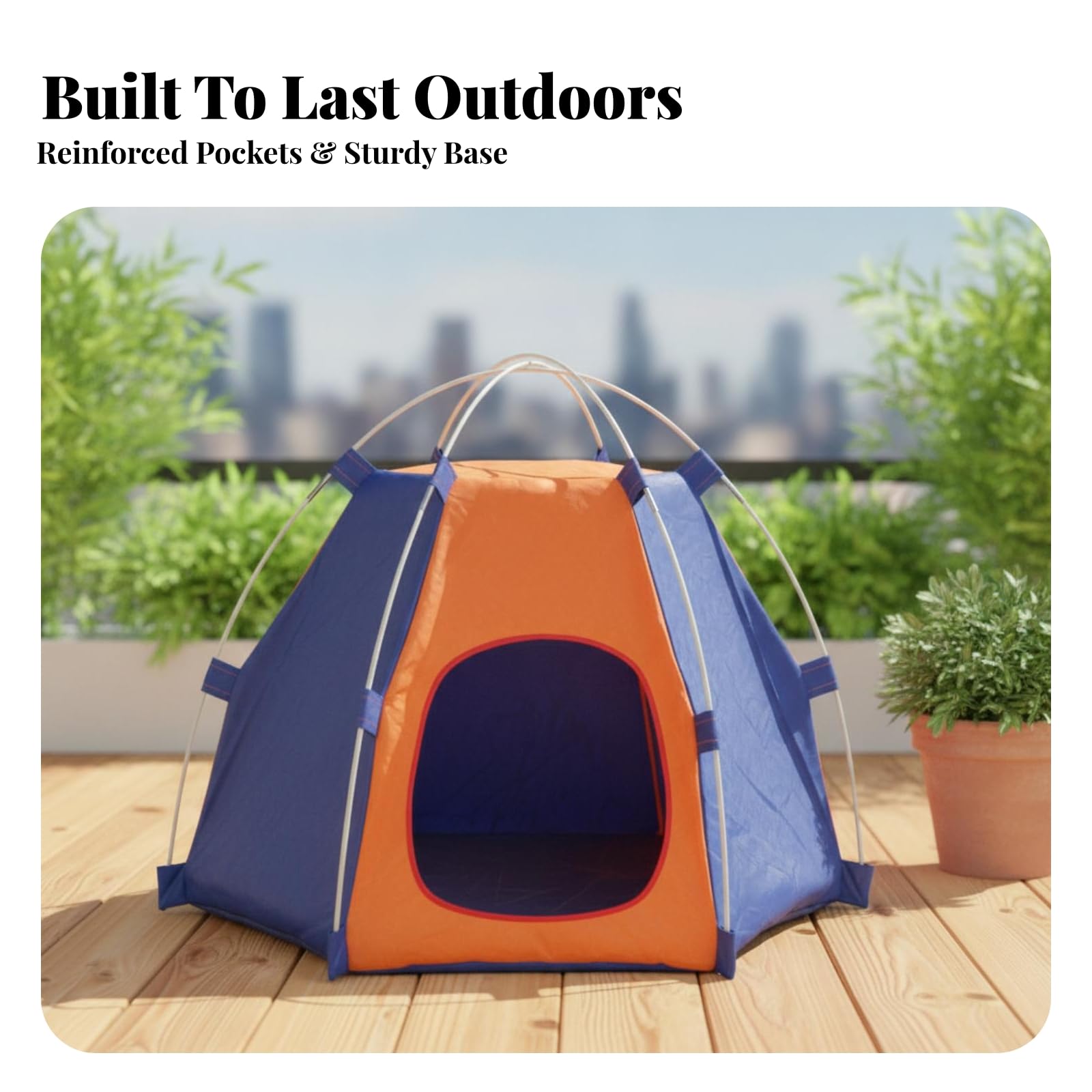 Tente pour Chien Portable, Bleu Et Orange
