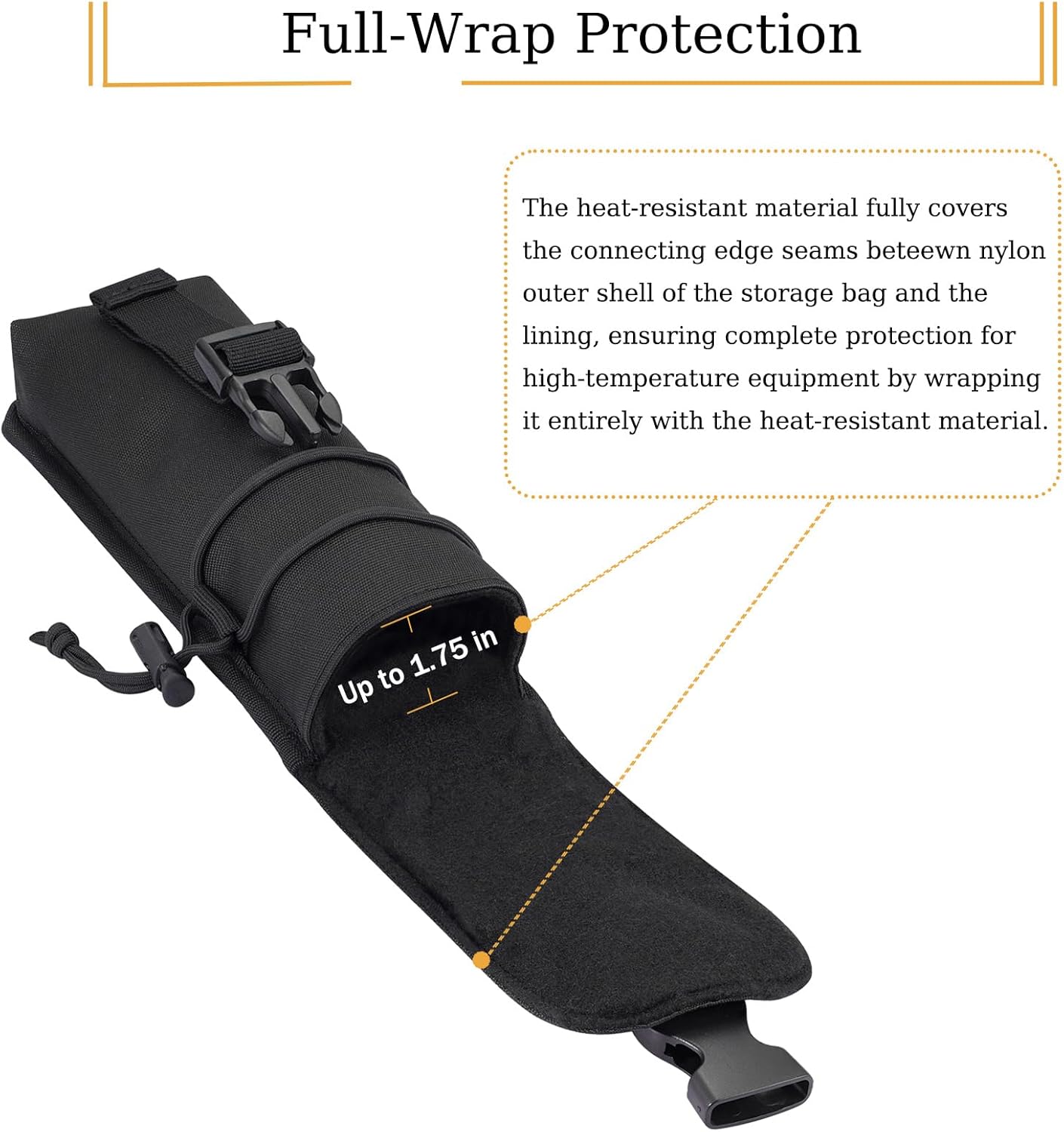 Heat-Resistant Suppressor Pouch, Tactical Multi-Purpose MOLLE EDC Carry Bag with Melt Proof Liner, Thermal Insulated Silencers Case for Training, Hunting