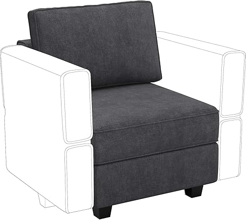Miniatura 3 de Belffin Tela de Terry Sofá seccional modular Módulo de asiento medio Sofá Side Configuración libre seccional Parte media Gris oscuro