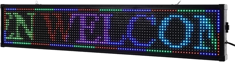 Programmable LED Matrix Panel with 7 Color, Scrolling LED Sign Advertising Display with USB/PC Control, led Digital Sign for Store Office Retail, 40" x 8"