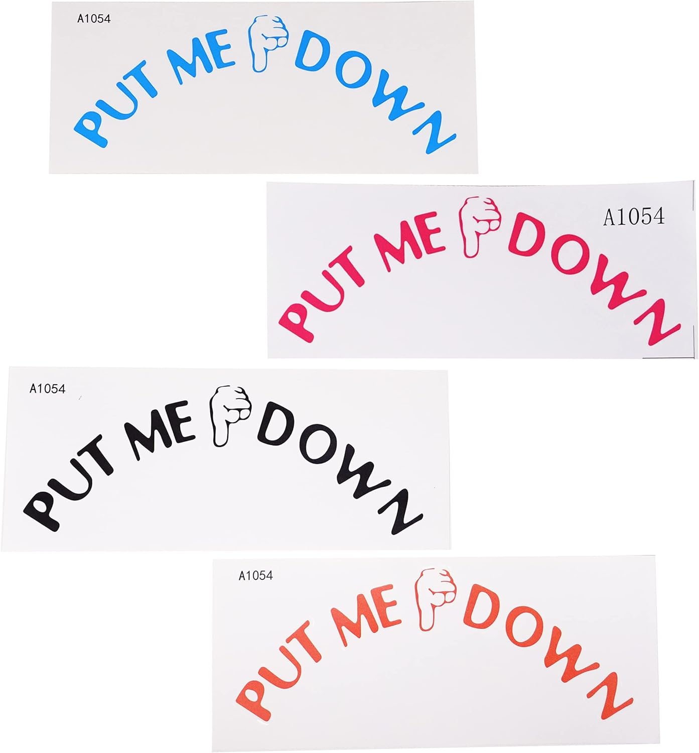 4PCS Funny Toilet Lid Decal Put Me Down Toilet Seat Stickers Creative Reminder Decoration for Home Bathroom, 4 Colors