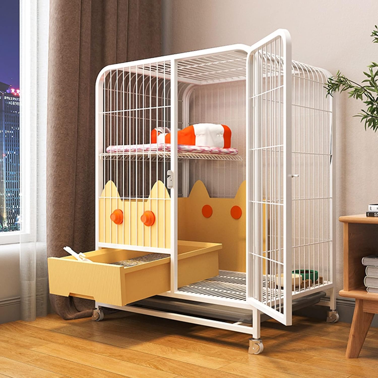 Enclos pour chats d'intérieur spacieux résolvant le manque d'espace