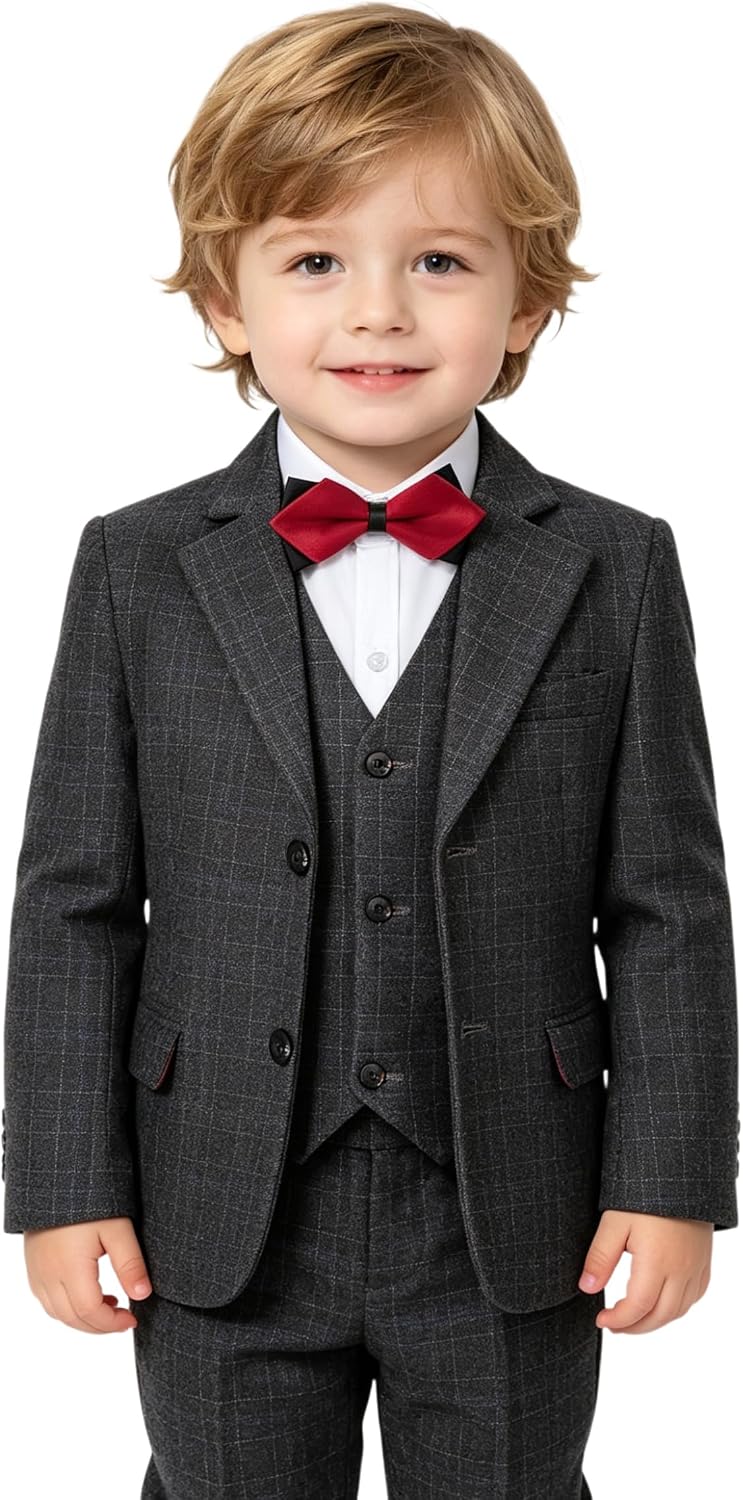 Toddler Suits Little Boys Wedding Baptism Outfit Pinstripe Formal Dresswear