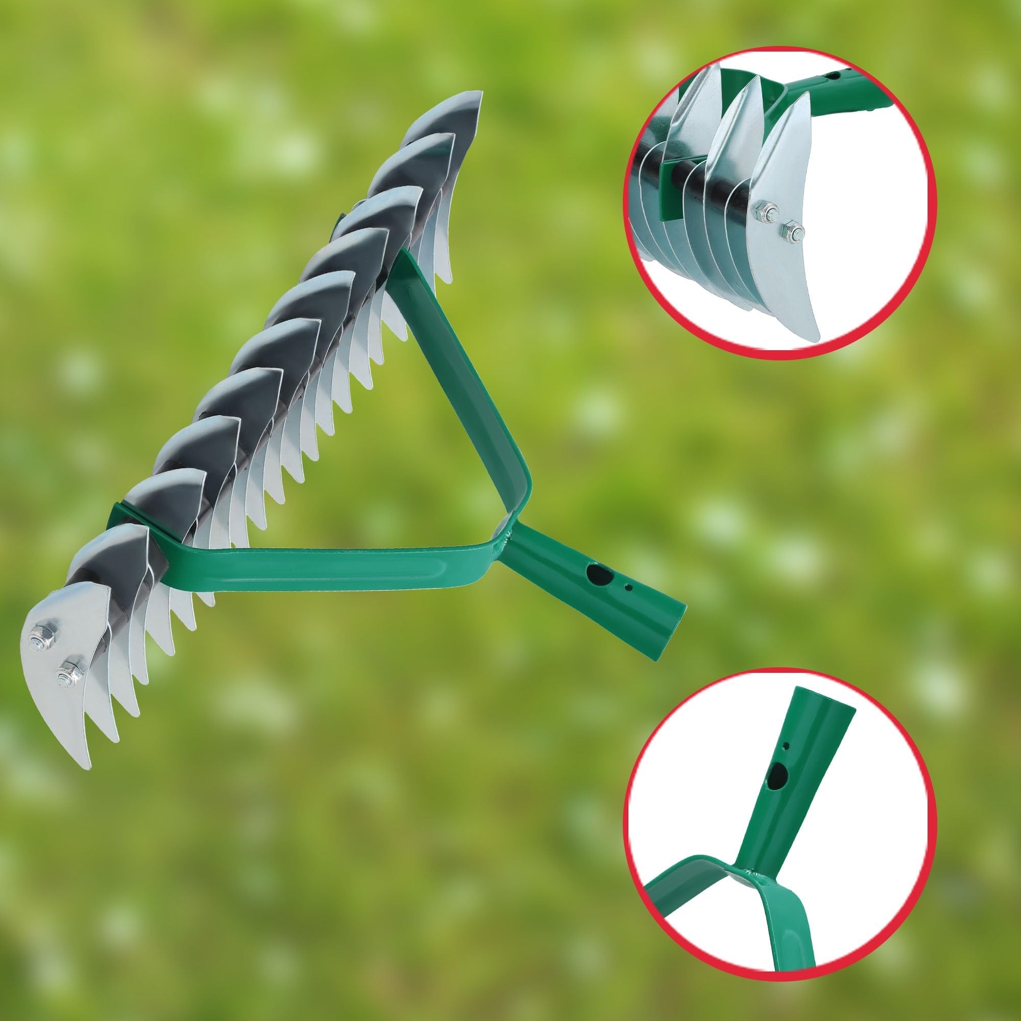 KOTARBAU® Rastrello Sarchiatore Acciaio Zincato Rastrello da Taglio 360 mm Aeratore per Prato Rastrelliera per l'eliminazione di Muschio e Feltro Utensili da Giardinaggio Rastrellini a Mano
