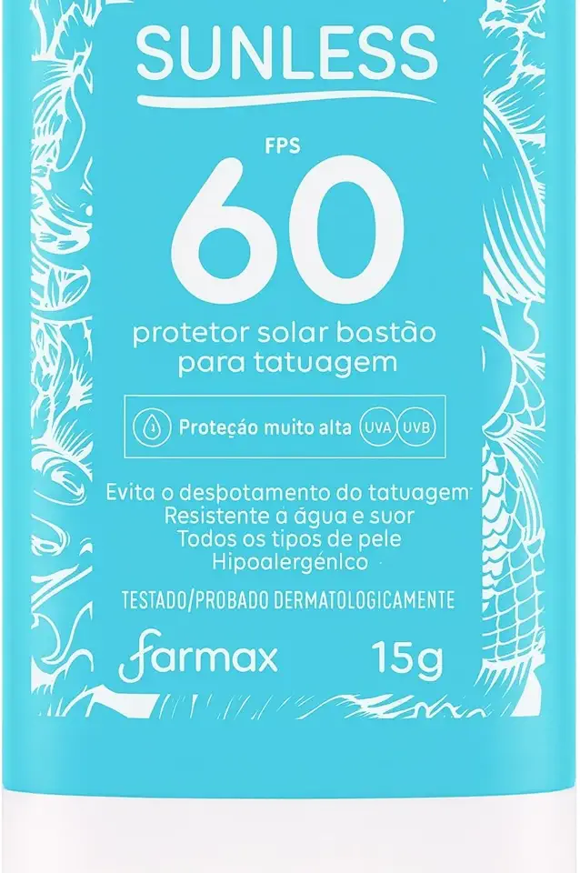 Protetor Solar Bastão FPS60 para Tatuagem Sunless 200 g