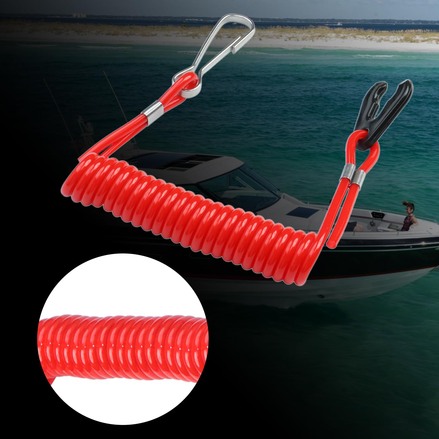 Boat Kill Switch Outboard Engine Tether Boat Engine Kill Switch Lanyard -  Safety Tether For Yamaha, Mercury, Honda & Other Outboard Motors Engine  Safety Lanyard Float Wrist Strap