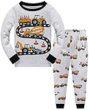 Little Boys Pajamas Sets Glow in Dark Dinosaur 100% Cotton 2 Piece Toddler Clothes Kids Pjs Sleepwear Size 2-10T