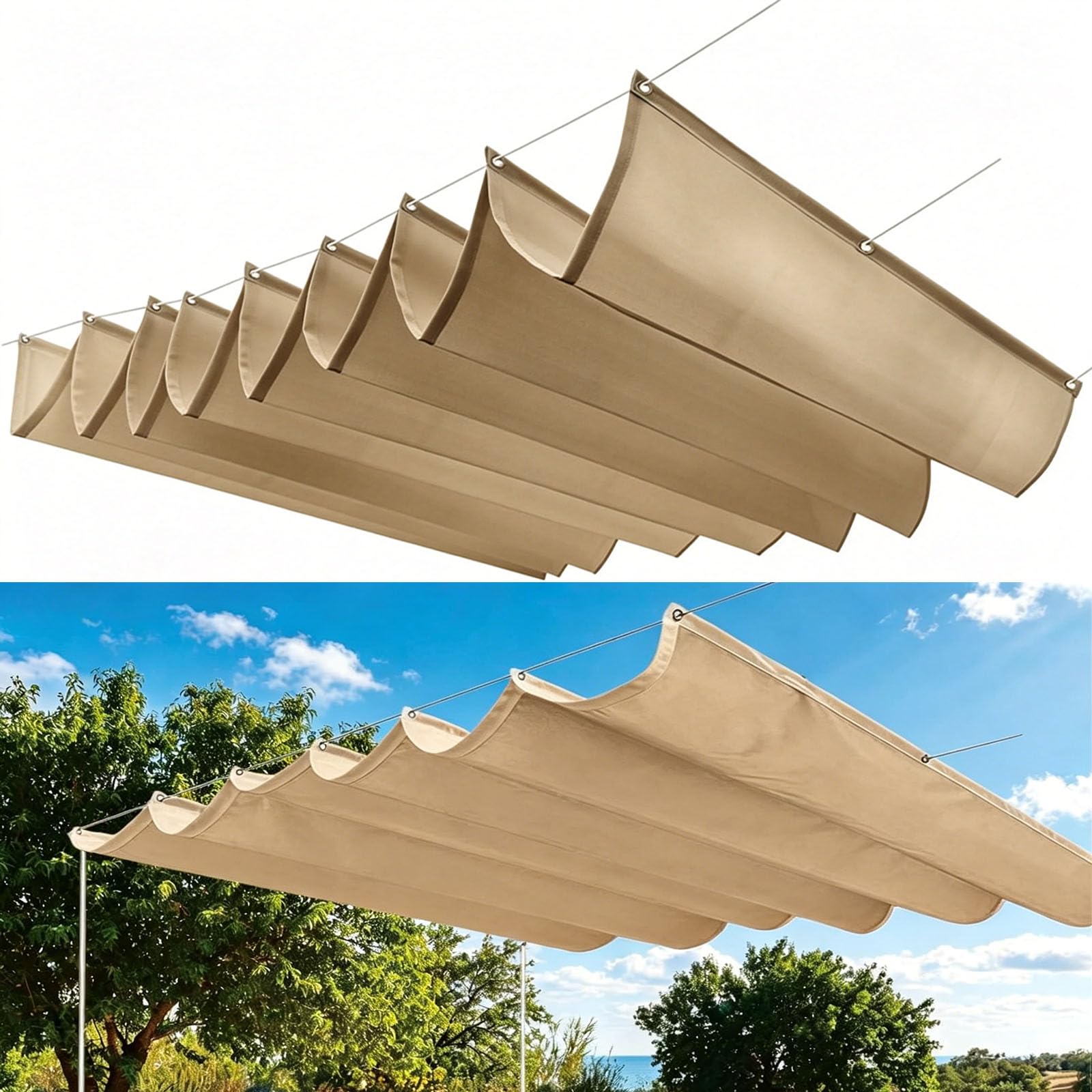 Voile ombrage rétractable anti-UV pour abriter une terrasse
