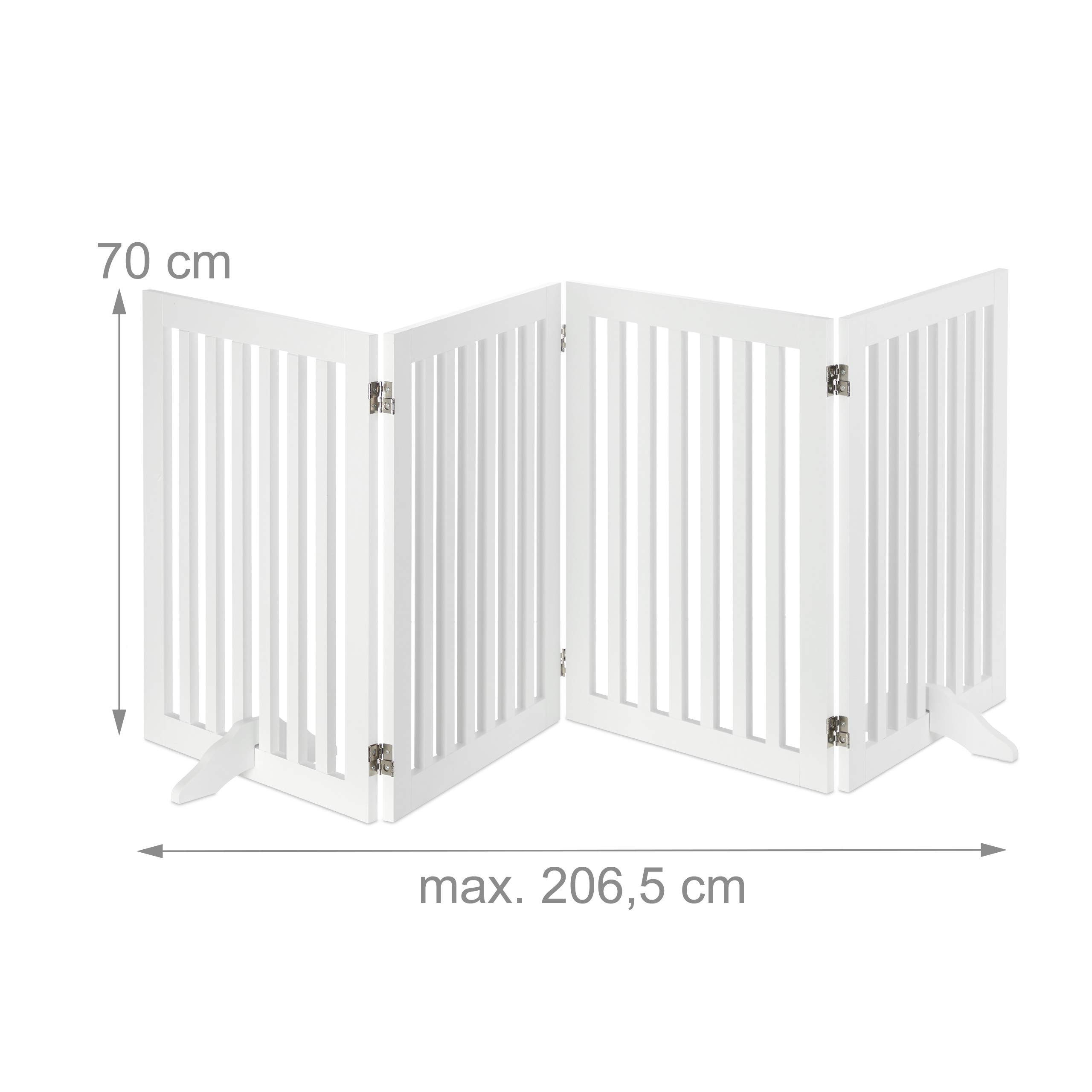 Relaxdays Barrera de Seguridad, Reja Ajustable para Perros, 1 Ud., 70x206,5 cm, Protector de Chimenea, MDF, Blanco