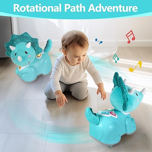Miniatura 3 de iPlay, iLearn Juguete musical de coche de unicornio para bebé, juguetes para gatear, tiempo boca abajo, juego sensorial de música de felpa de