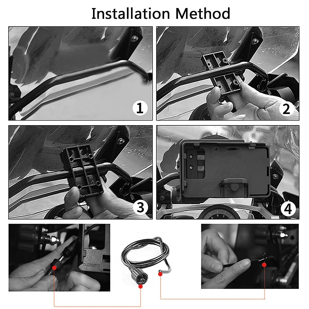 GPS Staffa Telefono Cellulare USB Staffa di Navigazione Moto per R1200GS Supporto di Ricarica USB Moto GPS Staffa Navigazione