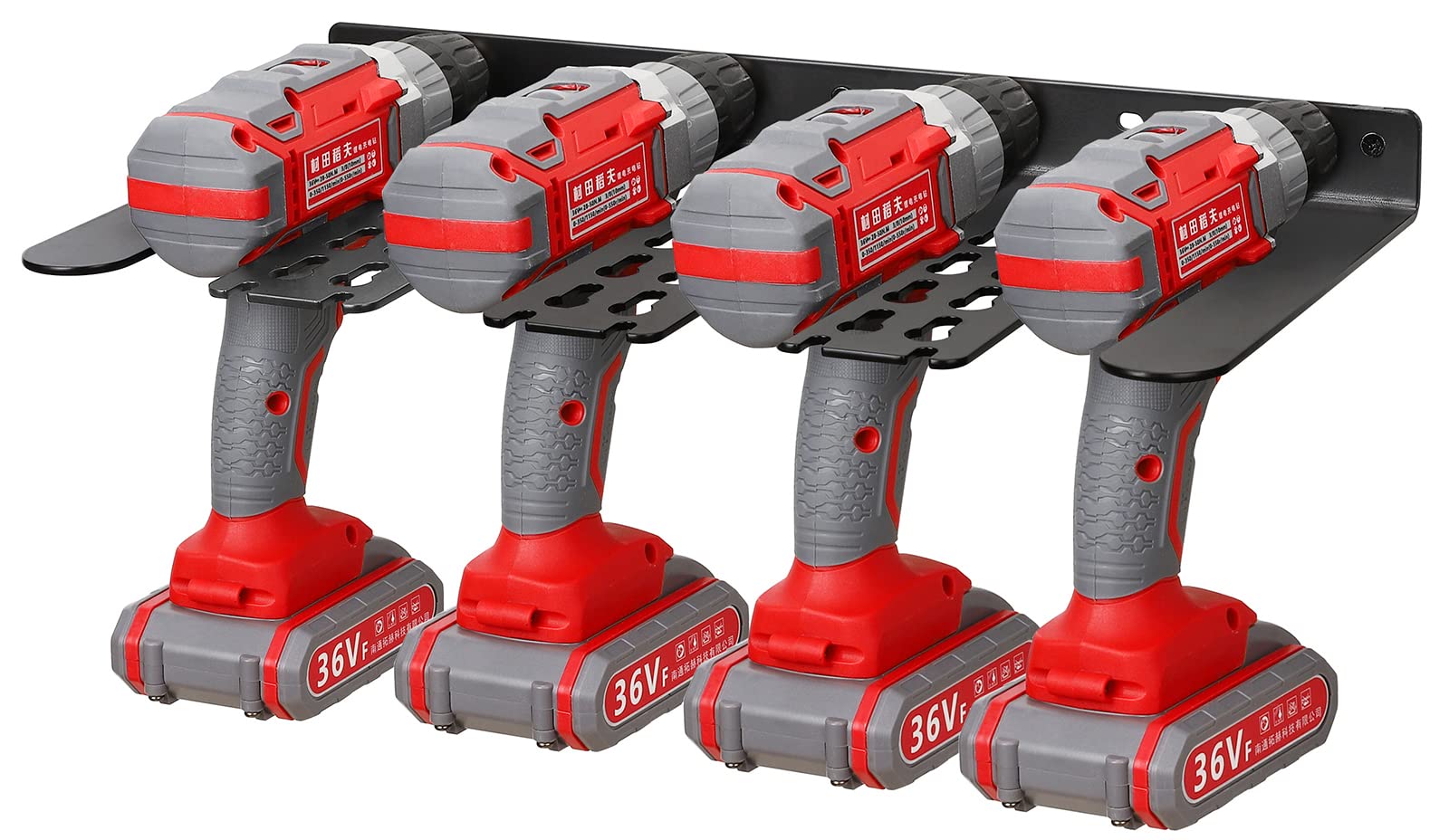 GOHIKING Garage Organization, Drill Hanger Wall Mount, Heavy Duty Power Tool Organizer that Support 4 Electric Drills and Batteries, for Garage, Home, Workshop, Shed