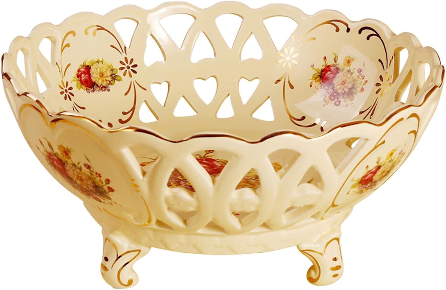 GeRRiT Fruit Bowl Porcelain Fruit Bowl for Kitchen Counter, Fruit Bowl Server Ceramic Decorative Dessert Appetizer Cake Candy Fruit Basket Fruits dish