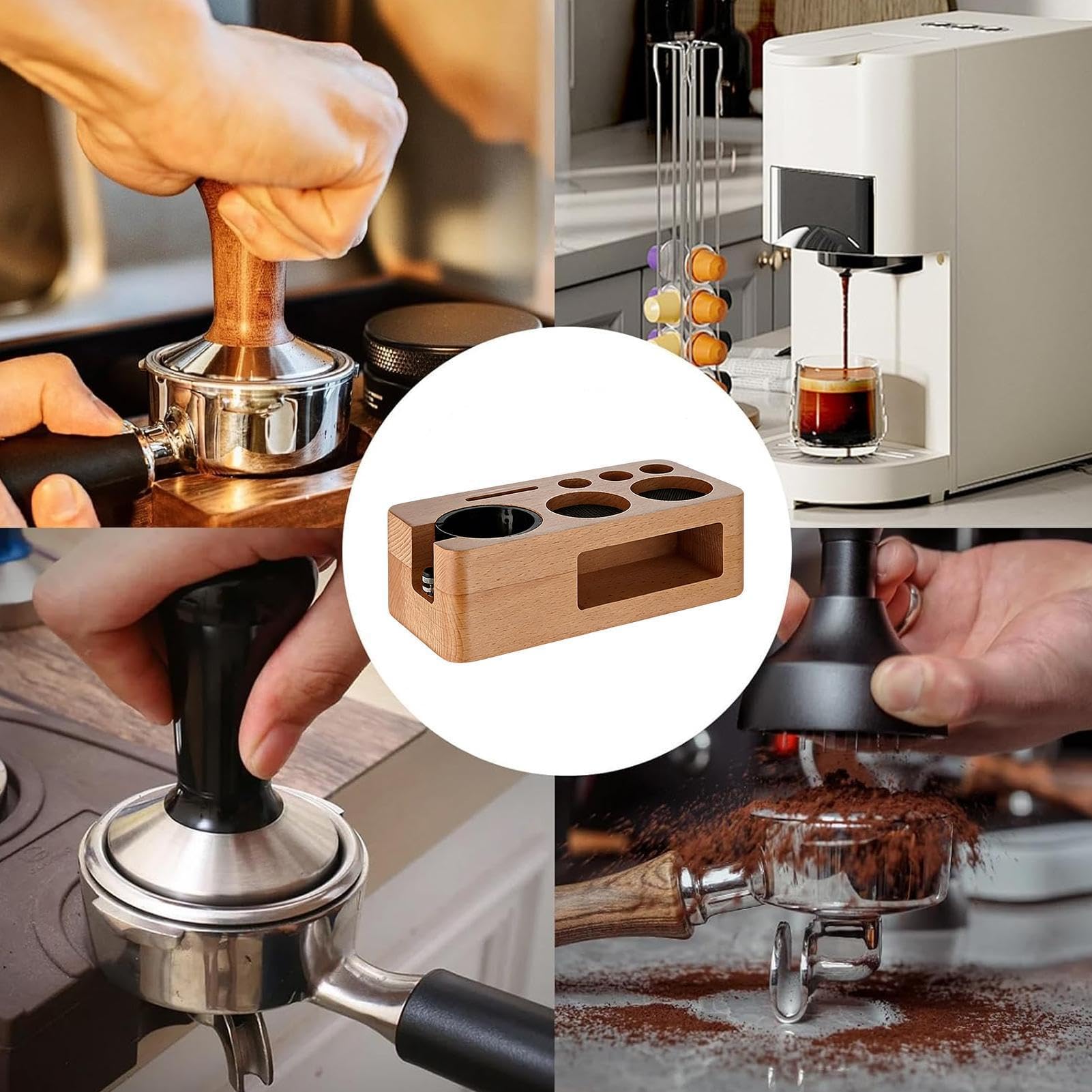 Station zum Stampfen von Espresso Rutschfeste Espresso Organizer Station | Organizer Station für Kaffeezubehör für Wohnheim Küche Wohnung Esszimmer Bar