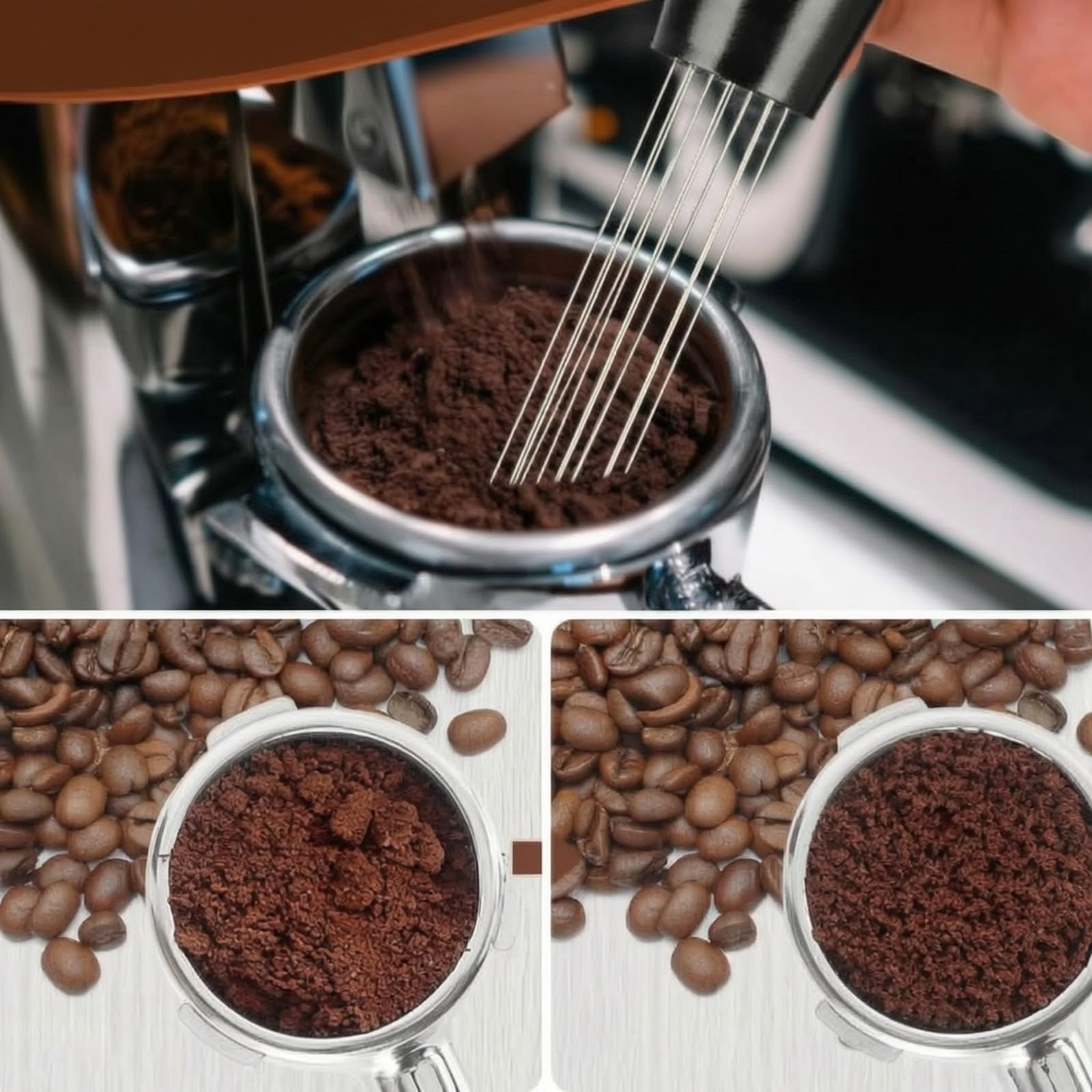 Filtro per Caffè Organizzato Accessorio Impugnatura Ergonomica, Anello Dosatore, Compatto, per Caffetteria, 58MM