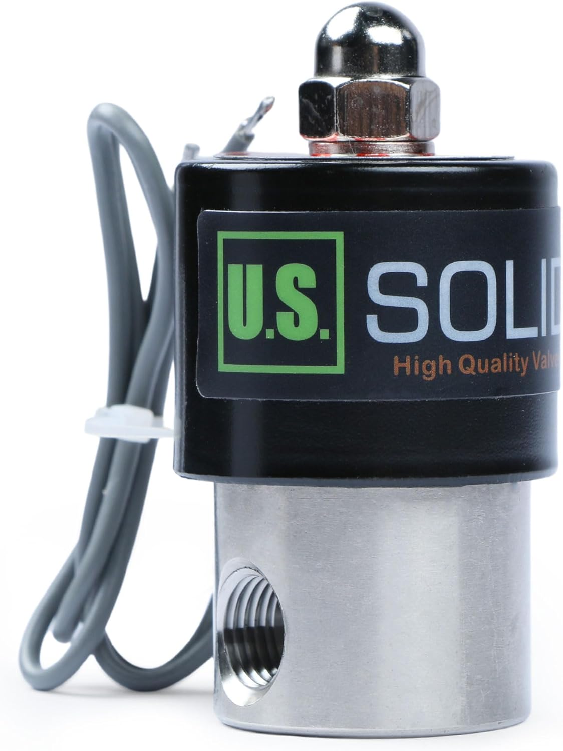 U.S. Solid 1/4" Stainless Steel Electric Solenoid Valve 24VDC Normally Closed VITON