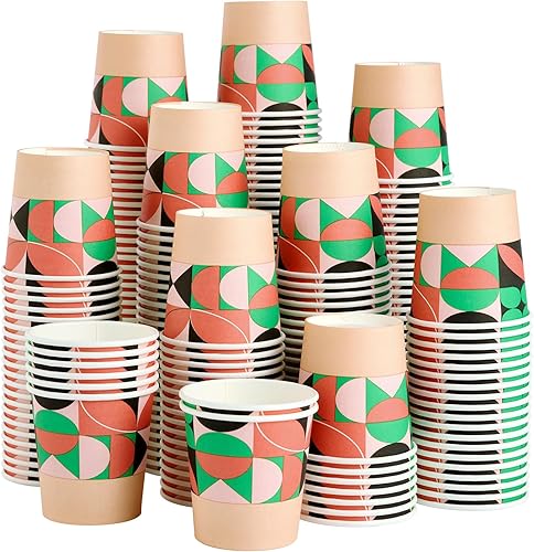 Turbo Bee Paquete de 300 vasos de papel de 4 onzas, vasos para bebidas calientesfrías, tazas pequeñas de papel espresso para fiestas, picnic, viajes