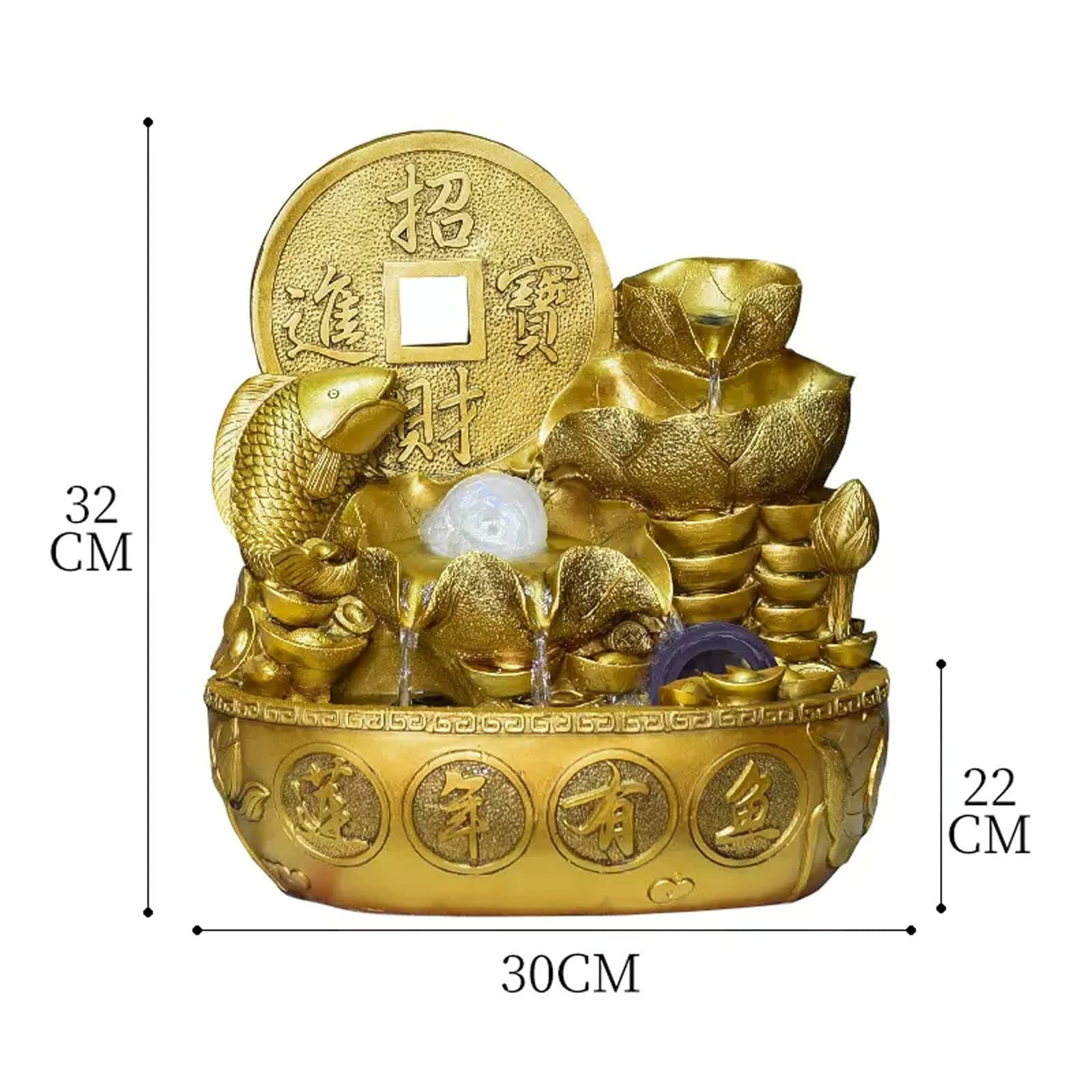 Tischbrunnen mit Wasserpumpe, Feng Shui-Dekoration für Büro und Zuhause, Glücksbringer, dekorativer Wasserfall für Zen-Meditation