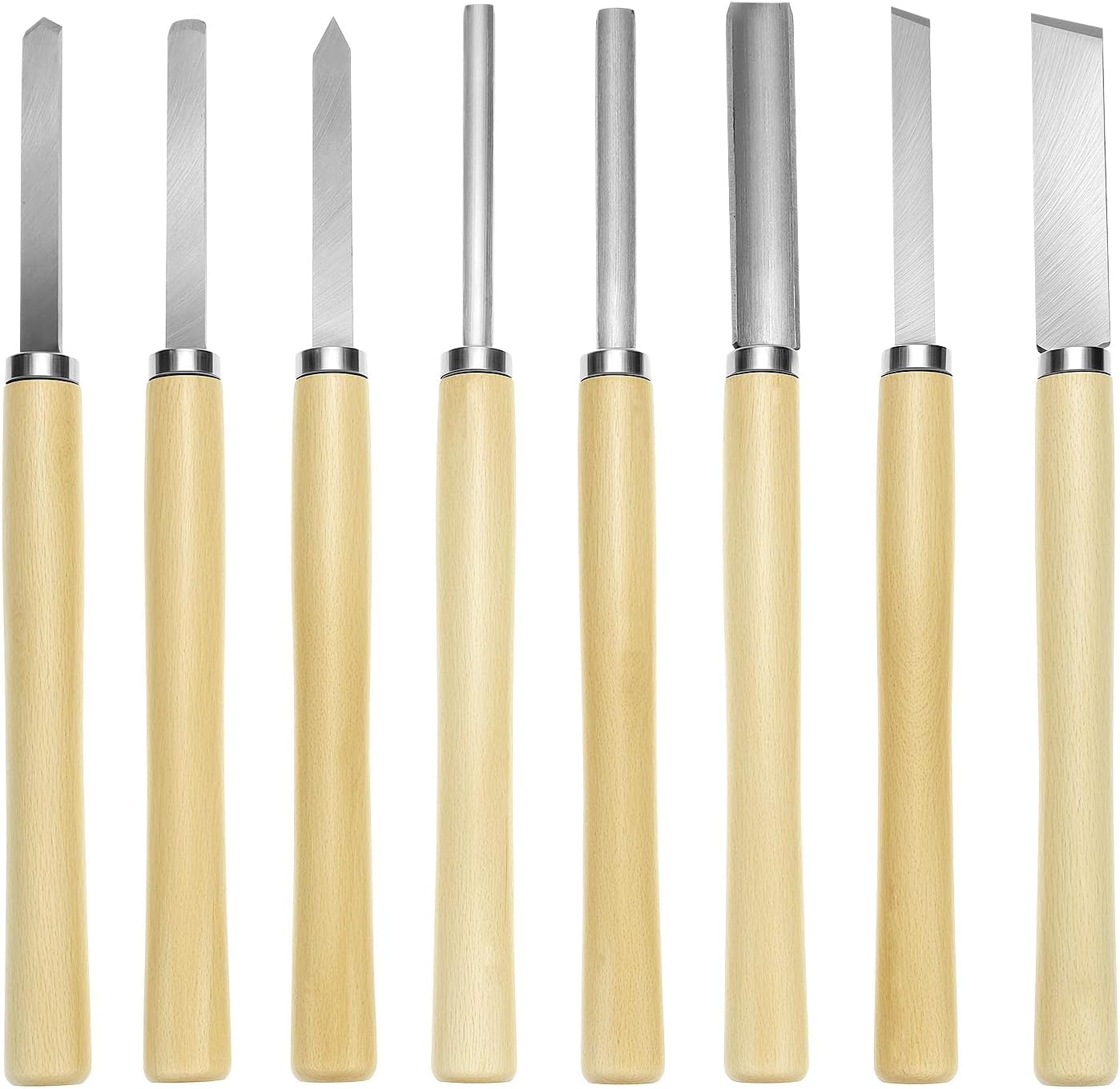 Set de 8 Cinceles para Torno de Madera QWORK