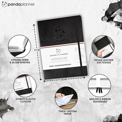 Miniatura 6 de Panda Planner Agenda semanal semanal para productividad y felicidad agenda de 1 año 85 x 11 pulgadas tapa blanda diseño semanal calendario diario
