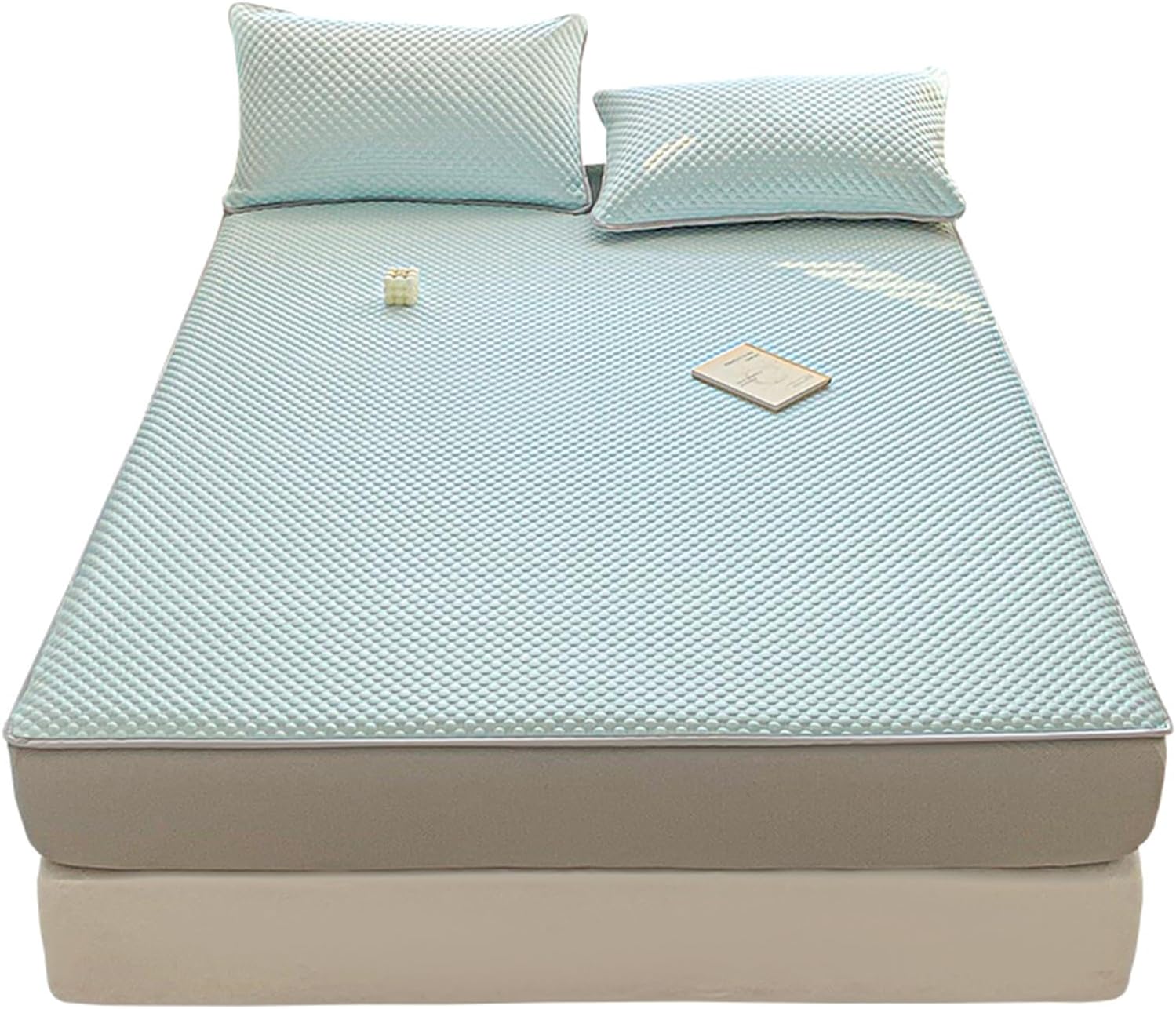 ZIQINPSQ King Size Fitted Sheet-Soft & Breathable Polka Dot Bed Sheet-Deep Pocket Mattress Topper Protector fits up to 15 Inch-Cooling Mattress Pad for Hot Sleepers (Green, King)