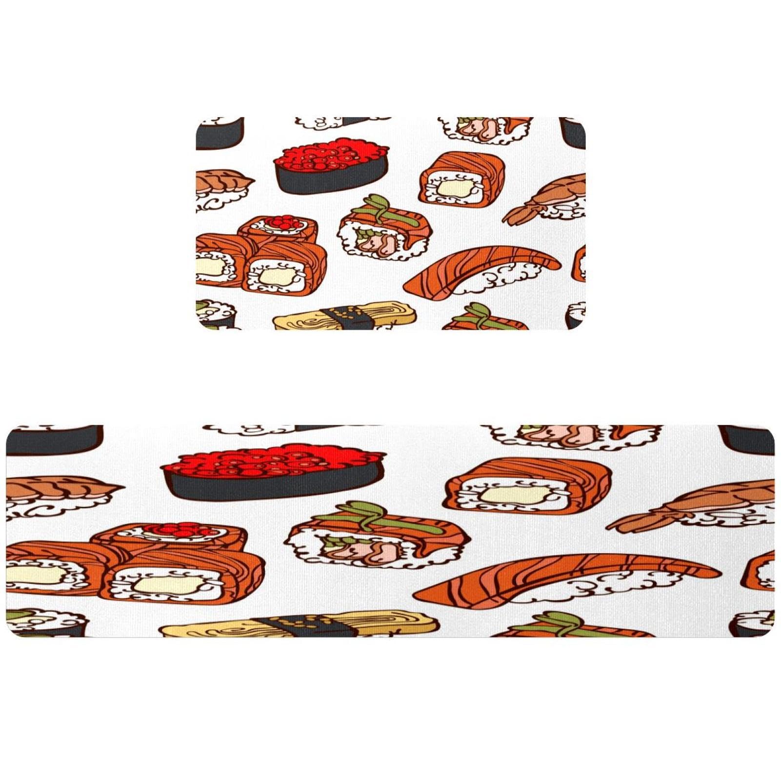 Tapete de cocina de sushi antideslizante lavable juego de 2 alfombras VAPOKF para pasillo