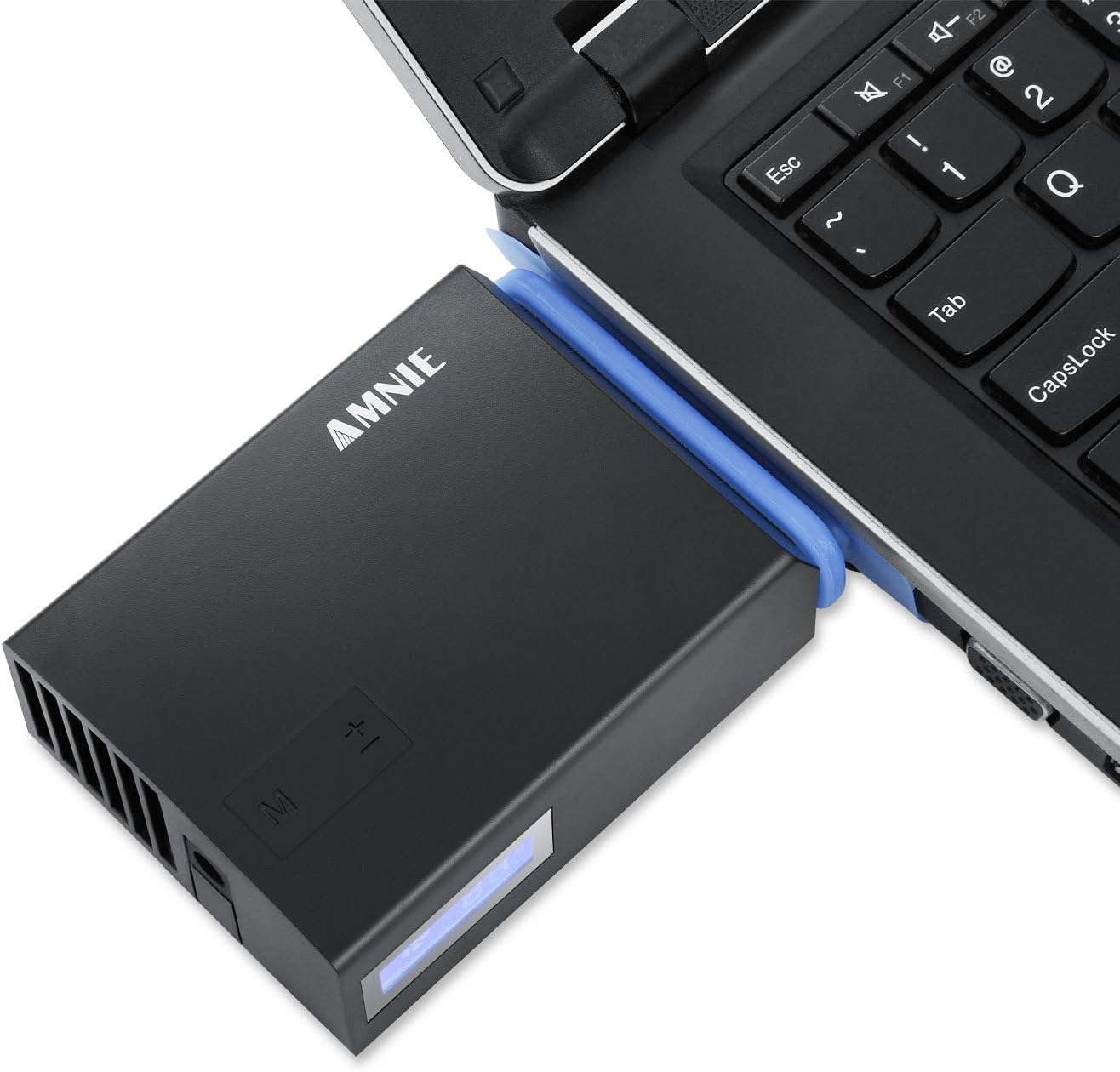AMNIE AE-V8 Laptop Cooler with Temperature Display Vacuum Fan (Rapid Cooling, Auto-Temp Detection, 5 Wind Speed, USB Powered, Compatible with Cooling Pads) for Notebook Computer, Laptop, Ultrabook, Macbook, Chromebook, Black