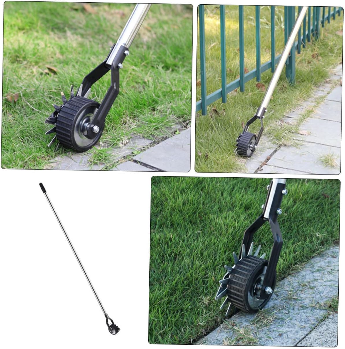 Mipcase 1set Manual Lawn Edger Tool Wheel Rotary Metal Trimmer for Clean Edging and Lawn Maintenance Ergonomic Design for Easy Use Garden and Landscaping
