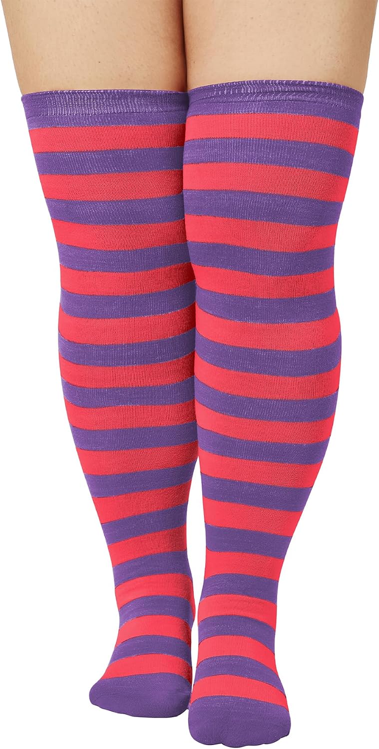 Zando Halloween Plus Size Womens Thigh High Socks Over the Knee Socks