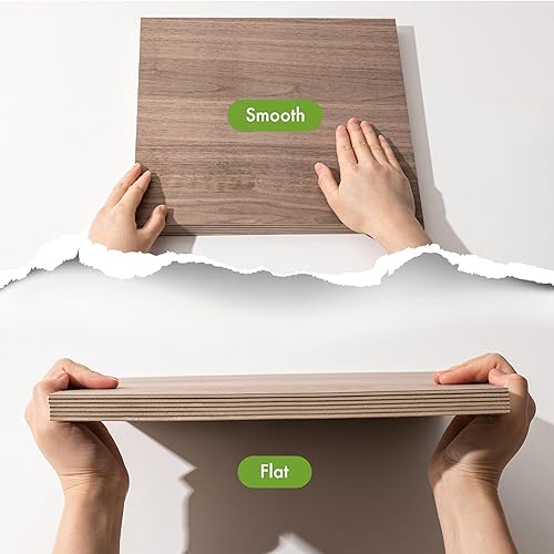 Miniatura 4 de ROBOTIME Madera contrachapada de 0.118 pulgadas para corte láser, 6 hojas de madera contrachapada Bubinga 18, madera para manualidades para