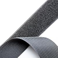 Vista 6 de Cinta de gancho y bucle de 1 pulgada de ancho, color gris oscuro, no adhesiva, 1 yarda de longitud, cinta de nailon gris, juego de sujetadores