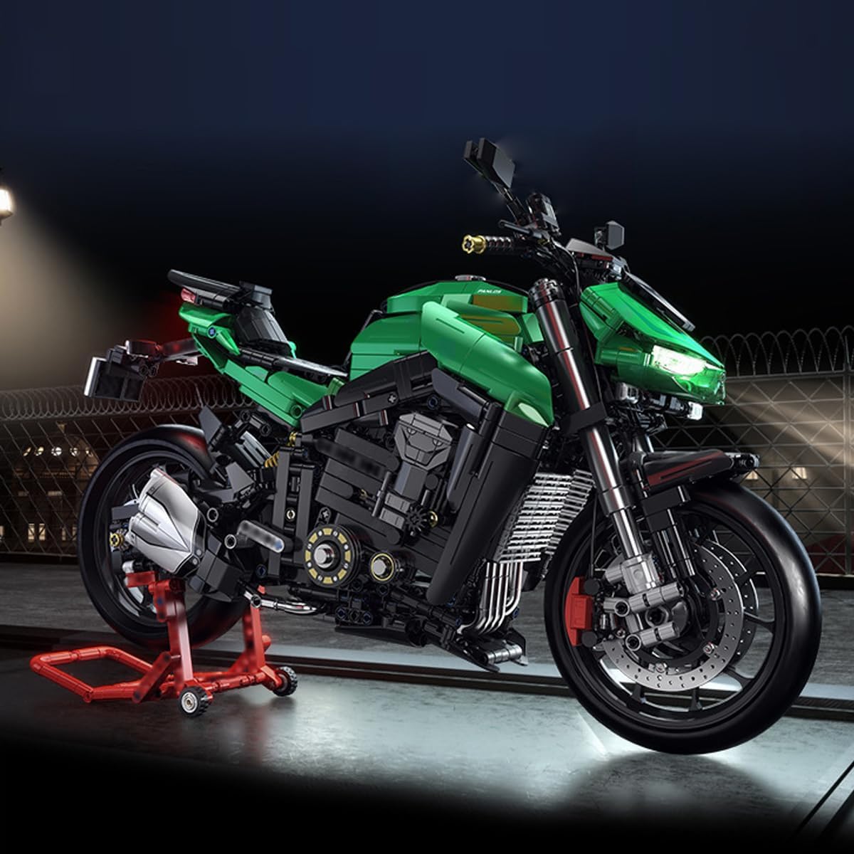 Technik Motorrad Bausteine, 2089 Klemmbausteine 1:5 MOC Rennen Motorrad Bausatz Erwachsene,Technik Supermotorrad Modellbausatz, Superbike Spielzeug Geschenk für Erwachsene