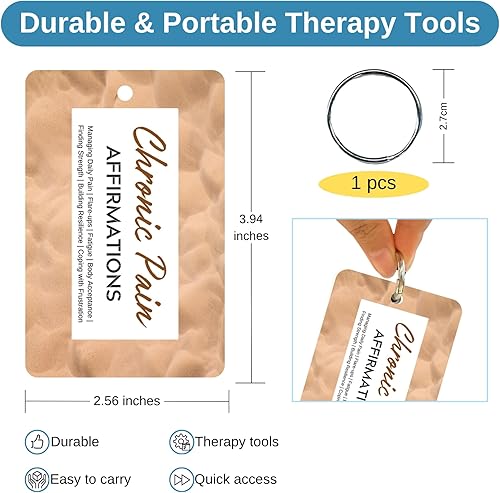 Miniatura 3 de Tarjetas de afirmación del dolor crónico para fibromialgia, migrañas, artritis y alivio del dolor de espalda, una herramienta calmante para el