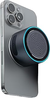 MagBeat Bluetooth Speaker with Magnetic Wireless Charger (Graphite), Portable Stereo Sync TWS, Booming Bass, Up to 10H , IPX7 Waterproof, Aluminum Unibody Design for Home/Outdoor/Beach, Gift for Men