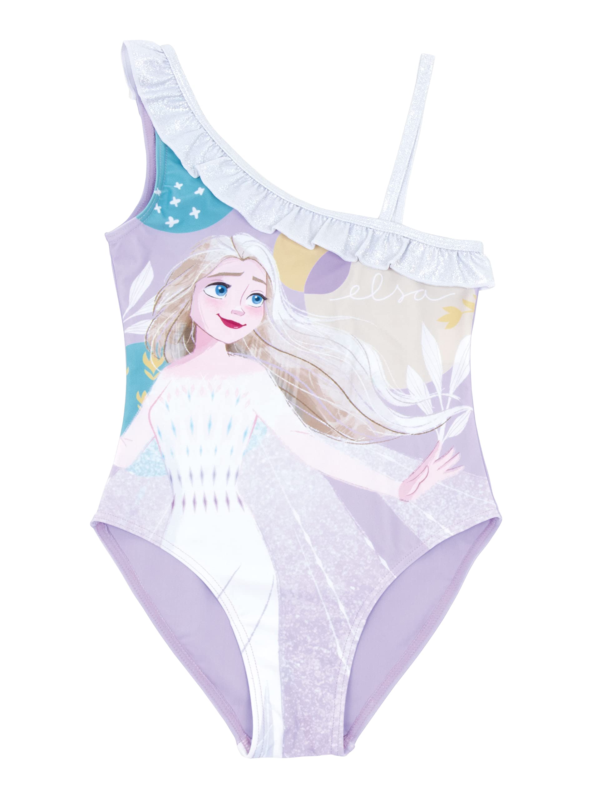 Disney Elsa Bañador para Niña, Bañador de Una Pieza, Diseño Frozen, Bañador de Natación, Regalo para Niñas, Talla 8 Años, Lila