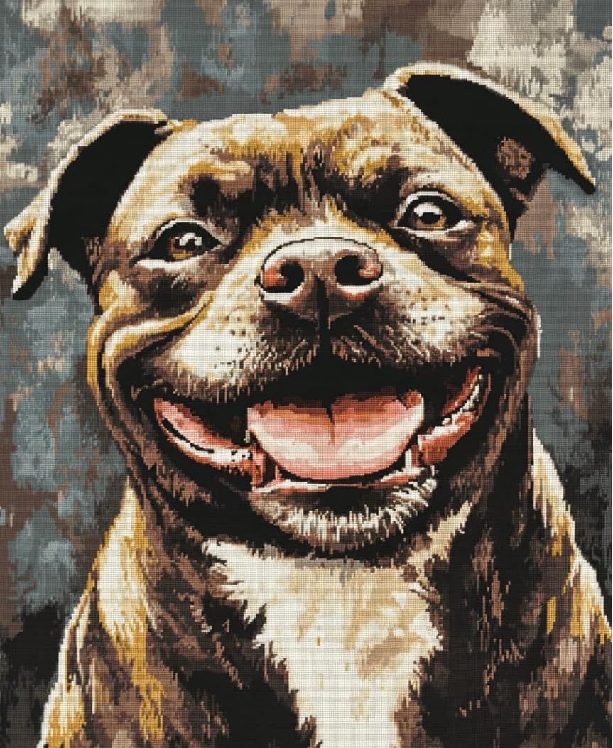 FanZheZhe Stamped Cross Stitch Kits for Adults Tapestry Kits for Adults Cross Stitch Kits Cross Stitch Kitscross Stitch Counted Cross Stitch Kits English Bulldog 11Ct50X70Cm