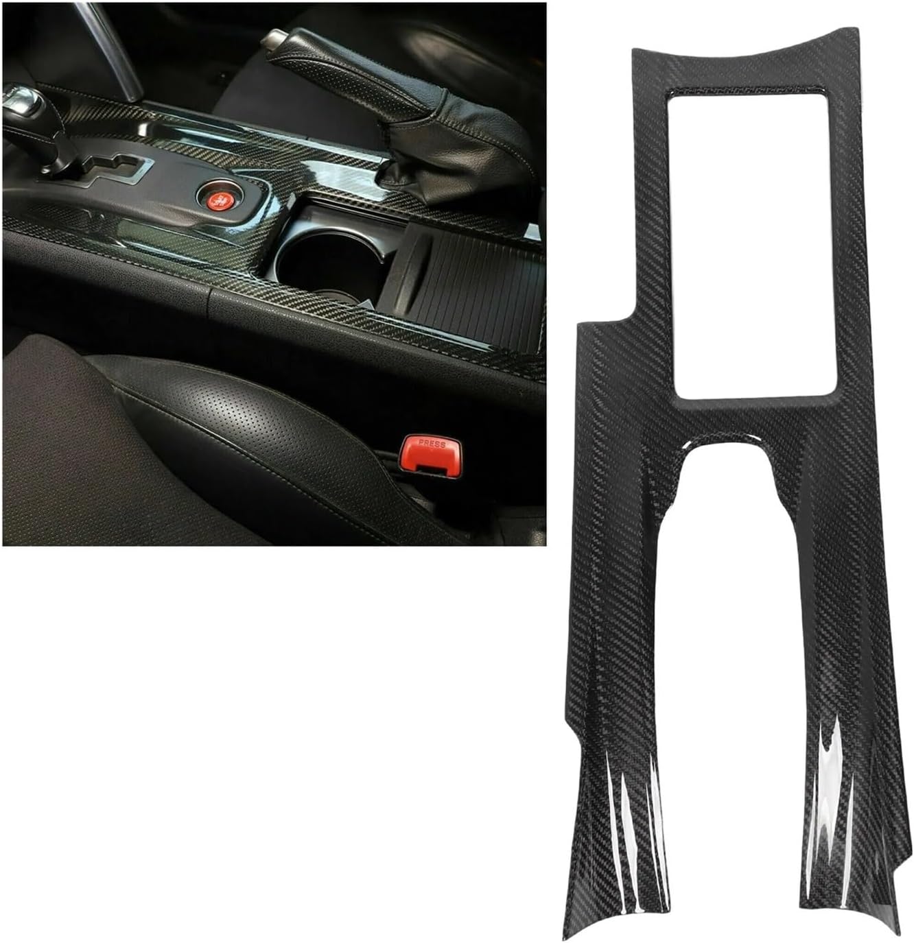 Gear Shift Panel Trim Cover Carbon Central Control Glossy High End Toughness Compatible With GTR R35
