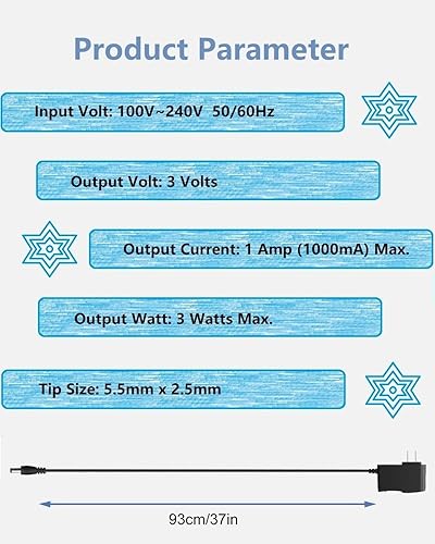 Miniatura 2 de Fuente de adaptador de corriente de 3V 1A Adaptador de 3W ACDC 100-240V 5060Hz a DC 3V 1A Transformador de fuente de alimentación con enchufe de