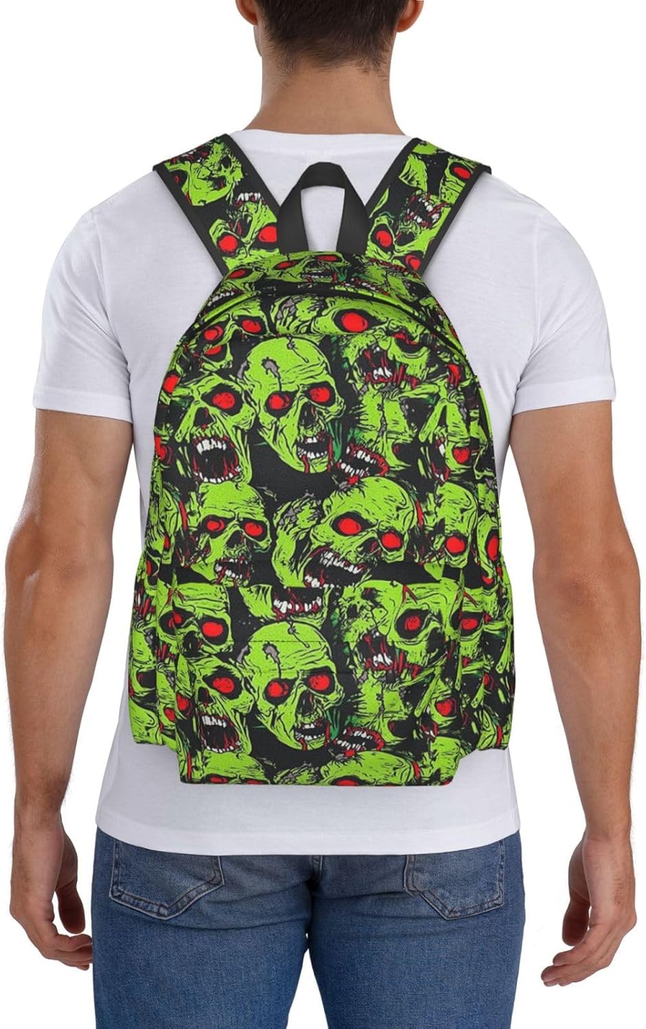 Green Skull Kids Backpack Large Capacity Teenager School Bag Casual Backpacks For Children Boys Girls - Image 8