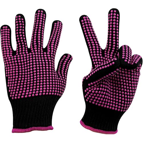 HTVRONT Heat Resistant Gloves for Sublimation - 2Pcs Heat Gloves for Sublimation with Silicone Bumps, Heat Resistant Work Gloves for Women, Universal Fit Size 9.44 * 5.9in