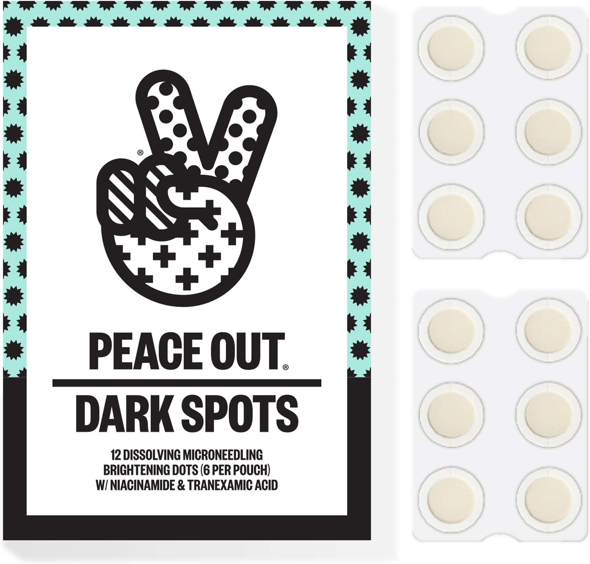 Microneedling Dots for Dark Spots, Targeted Spot Patches with Dissolving Microneedles, Niacinamide, Hydrocolloid, Skincare for Uneven Tone and Texture (12 Count)