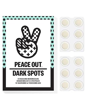PEACE OUT Microneedling Dots for Dark Spots, Targeted Spot Patches with Dissolving Microneedles, Niacinamide, Hydrocolloid, Skincare for Uneven Tone and Texture 12 Count