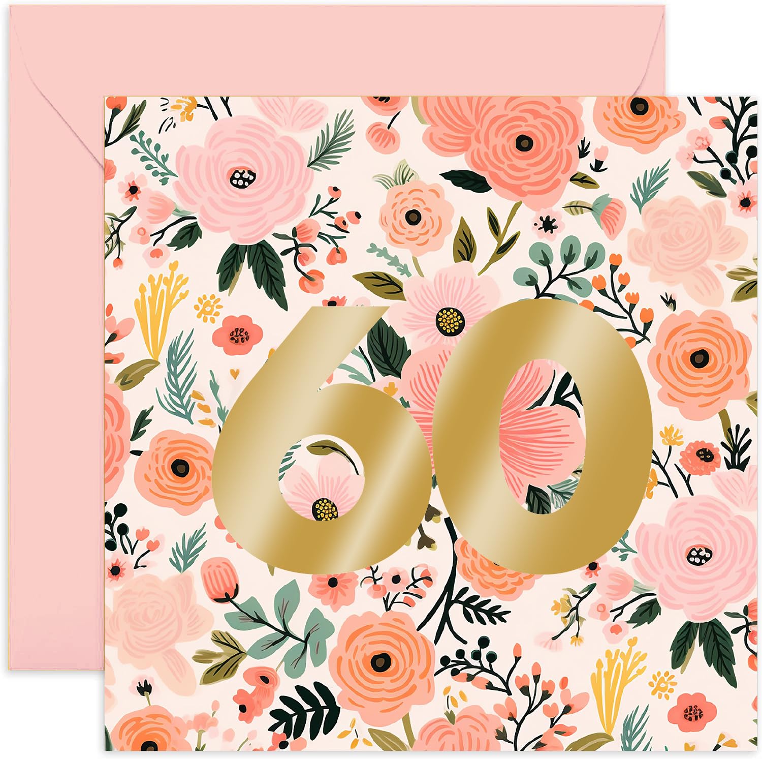 Old English Co. 60th Birthday Card For Women - Flowers Floral Gifts For ...